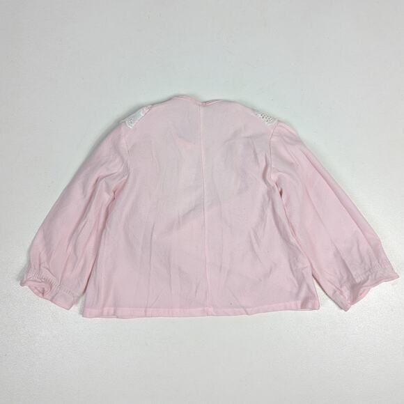 Vtg Her Majesty Pajama Top Girls Sz 2T Pink Flannel Cozy Girly - Picture 3 of 5